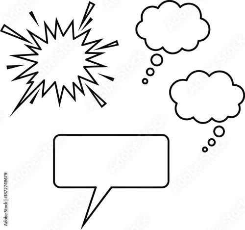 Set of comic speech bubbles for chat and communication illustration