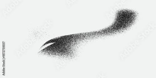 Stippled grain texture background. Black dotted noisy gradient wallpaper. Rough grungy sand dot backdrop. Vector gritty distressed speckle and grit particle overlay for poster, flyer, banner