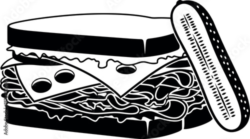 Silhouette of a sandwich with a slice removed