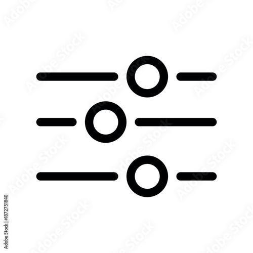 Black Linear Settings Sliders Icon for UI Design