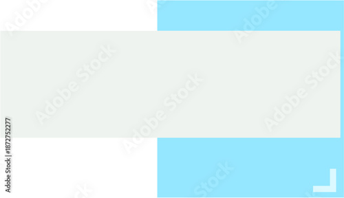 Blank white rectangle overlay on light blue background with corner accent clean modern design for text or graphic elements