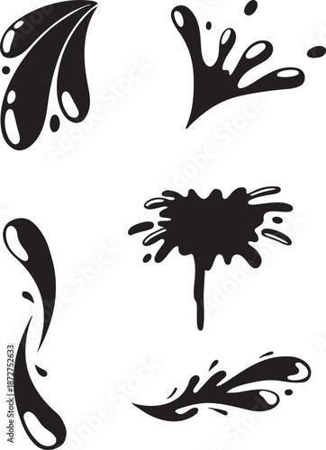 Black ink splatters white liquid