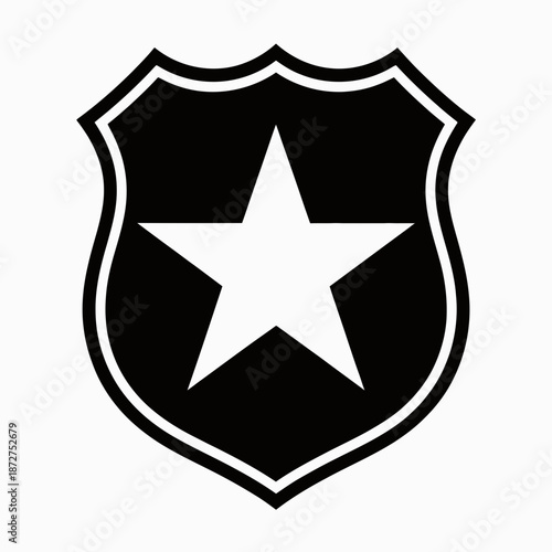 Obraz na plátně sheriff, badge, shield, star, police, law, enforcement, security, officer, cop,