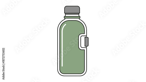 Illustration of a reusable water bottle with a cap