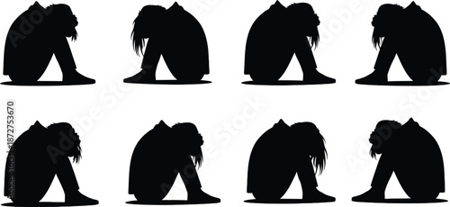 Collection of bigfoot silhouettes in various poses