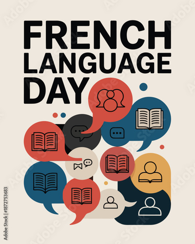 French Language Day Global Francophonie Communication Illustration Poster