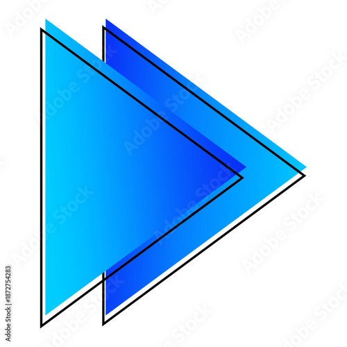 Modern Gradient Triangle Arrow Shape Sign Element for UI Design