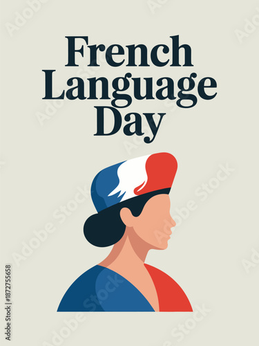 French Language Day  Illustration Poster