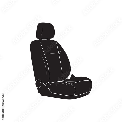 Car seat silhouette vector flat illustration design on white background
