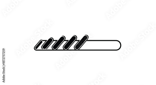 Progress bar indicating loading or completion of a task with segmented segments.
