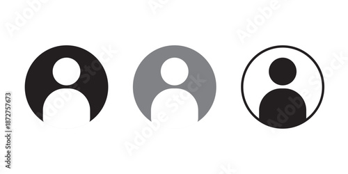 User profile icon set. profile avatar icon vector, User account profile black circle in flat style , social media profile photo icon symbol