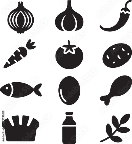 Cooking Ingredients Silhouette Bundle