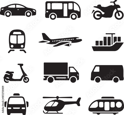 Transportation Silhouette Bundle