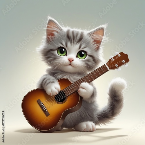 cat playing guitar