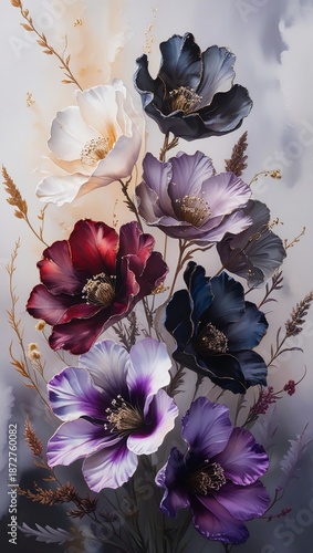 bouquet of flowers on a white background