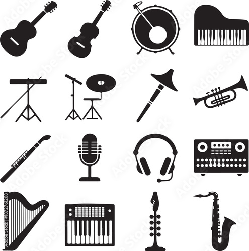 Music Instrument Silhouette Bundle