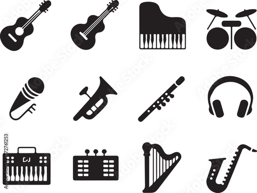 Music Instrument Silhouette Bundle