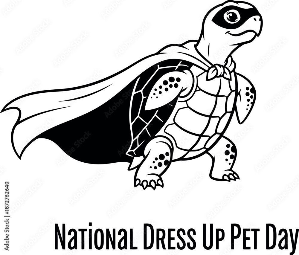 Obraz premium Superhero turtle silhouette for national dress up pet day
