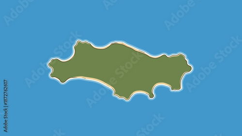 Island Paradise: A serene depiction of an island, surrounded by a tranquil ocean, offering a sense of peace and isolation.