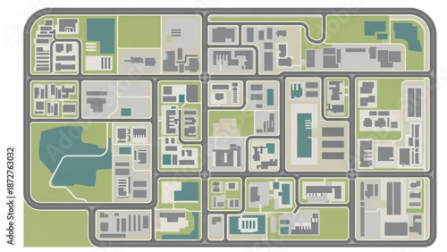 Urban Blueprint: A meticulously crafted map lays out a city's intricate network of streets, buildings, and green spaces, offering a bird's-eye view of urban planning and design.
