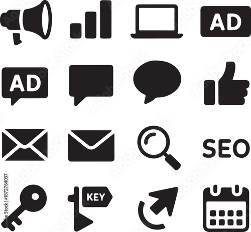 Digital Marketing Silhouette Bundle