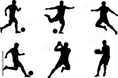 Dynamic Silhouette of Athletes in Action Across Various Sports Disciplines