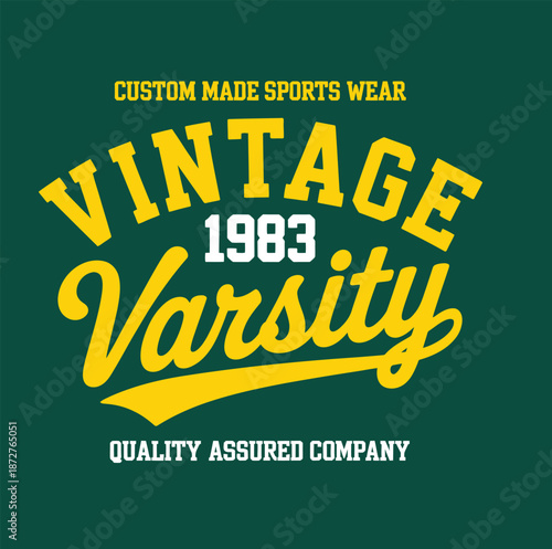 Vintage 1983 Varsity Sports Wear on Green Background 3