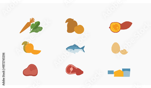 Vitamin A food sources infographic healthy nutrition flat vector