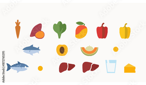 Vitamin A foods educational infographic for kids and family