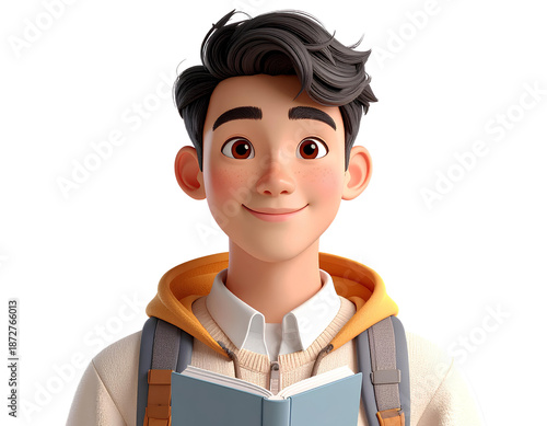 young man reading book