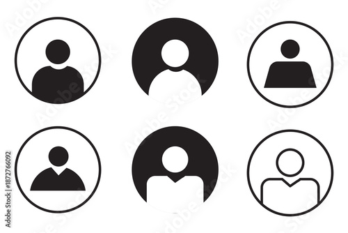Avatar default user icon set. Social media user profile icon