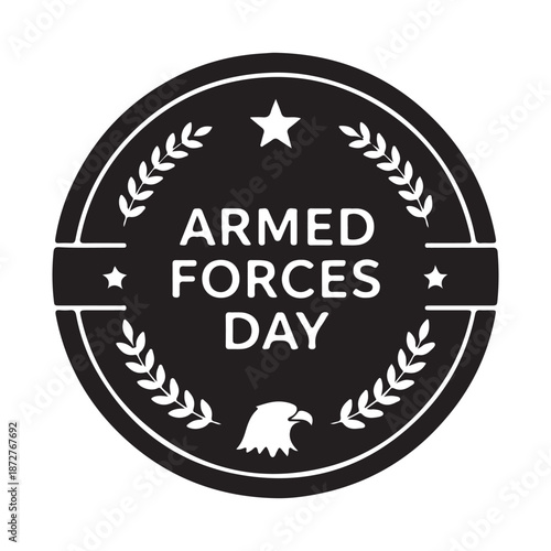 Armed Forces Day Badge with Eagle and Laurel Wreath