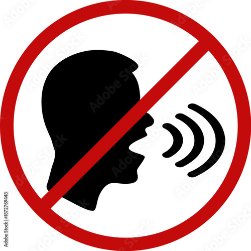 No Shouting and Silence Sign