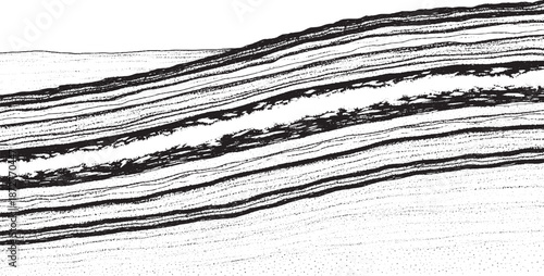 Rough grunge texture of a black and white stone surface with an old paper border and gray winter snow pattern on a natural wood wall material