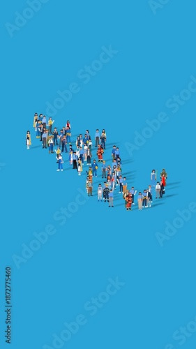 Mexico Nation Population Diversity Country Map Shape Animation