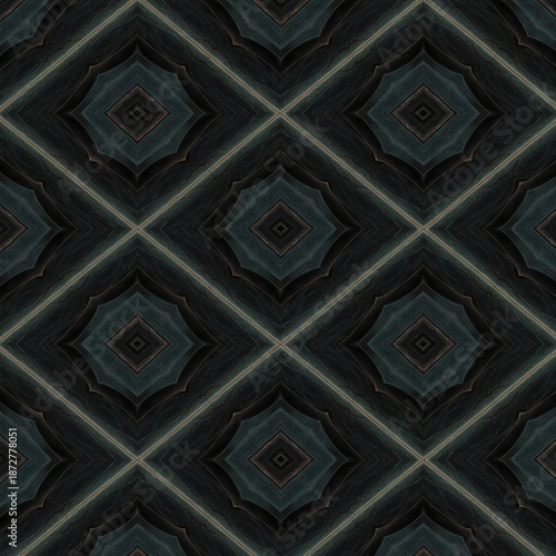 Intricate geometric structure forming a seamless, repetitive surface. Modern abstract background emphasizing complexity and digital design, endless, fractal, grid