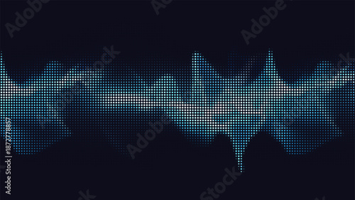 Abstract halftone pattern depicting smoke or vapor on a dark backdrop. Ideal for modern designs, textures, and atmospheric effects.