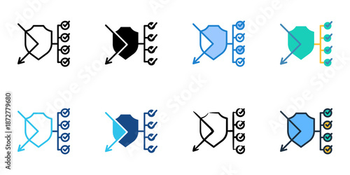Penetration Testing icons set multiple style collection. Editable stroke 

