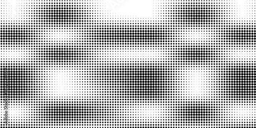 Grunge halftone gradient background. Faded grit noise texture. White and black sand wallpaper. Retro pixelated backdrop. Anime or manga style comic overlay. Vector graphic design textured template
