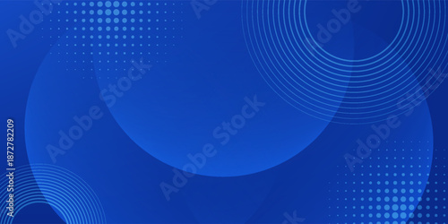 Abstract blue glowing geometric lines on dark blue background. Modern shiny blue circle. Suit for cover, poster, banner, brochure, header, vector modern