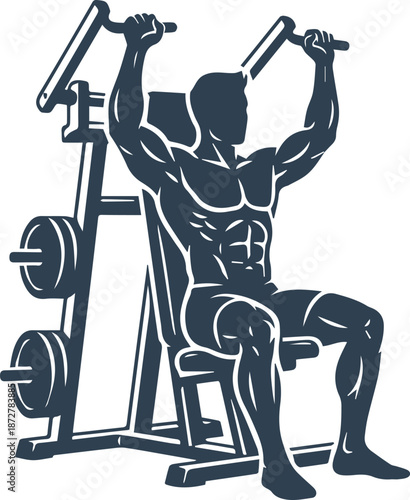 Shoulder press machine exercise icon