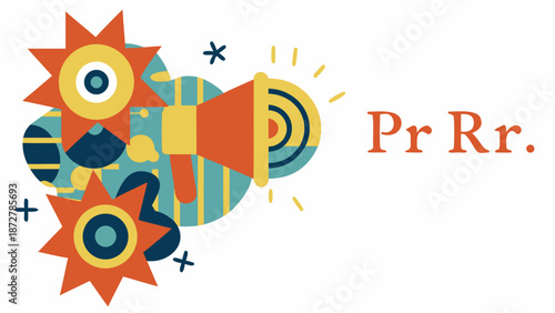 Vibrant retro style megaphone icon set for marketing and brand identity