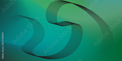 Dark green suede fabric background with matte velvet texture modern pattern art lines wave