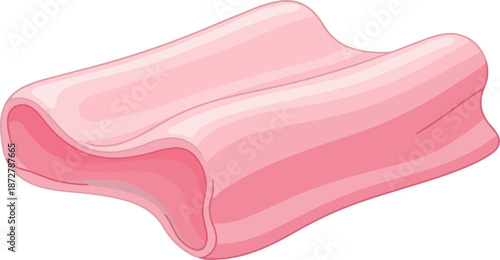 A single pink, soft, cushioned, pillow-like object
