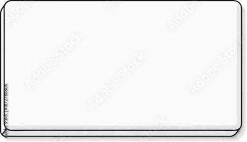 A simple, clean, outlined rectangle with rounded corners and a subtle shadow effect