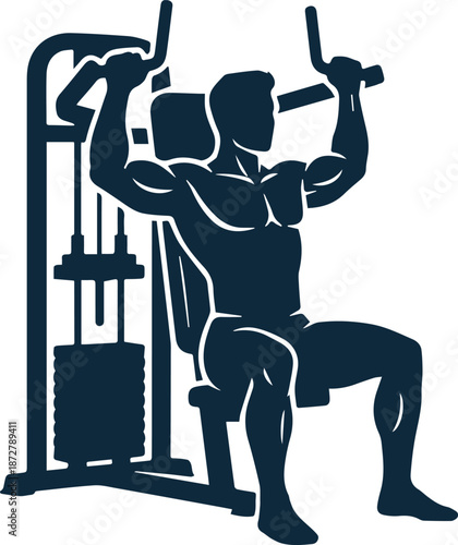 Shoulder press machine exercise icon