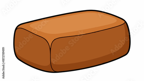 A simple brown, rectangular candy with rounded edges and dark outline
