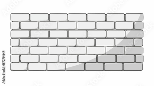 A simple illustration of a white brick wall pattern, with a gray mortar