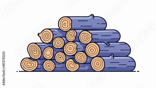 A stack of cut logs, with visible tree rings on the ends