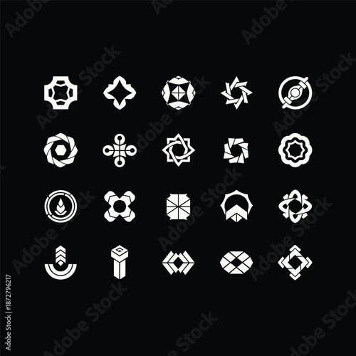 Futuristic Techwear Logo Shapes and Abstract Symbols Pack